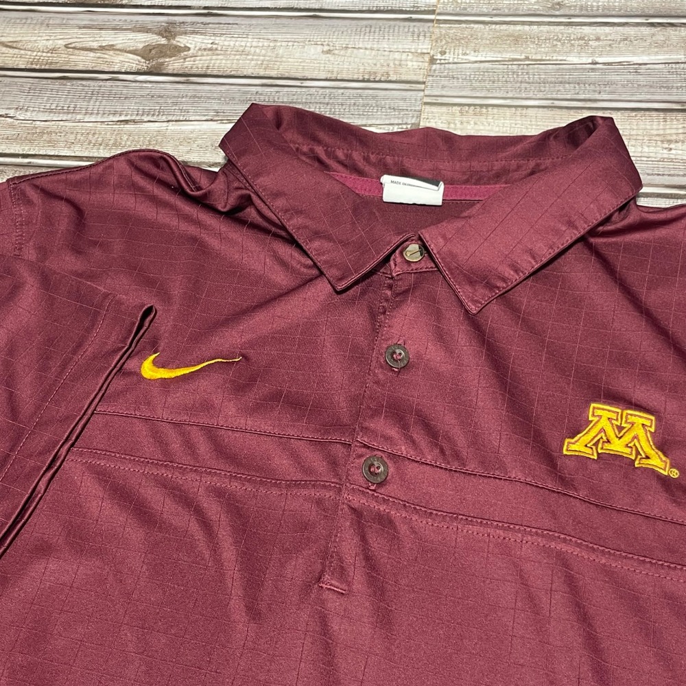 Nike Minnesota Golden Gophers‎ Polo Shirt Dri-FIT Athletic Maroon Size XXL